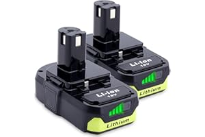 KEKEPOWTOBAT Compatible with Ryobi 18V Batteries, 2-Pack P103 3.0Ah 18V Lithium Replacement Battery Compatible with Ryobi 18 Volt ONE+ Cordless Power Tools P102 P107 P108 P189 P190 P197 P100 Edger, Drill Battery