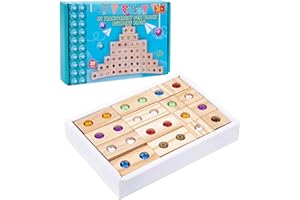 Wooden Building Blocks Set - Rainbow Cubes, Stacking Toy | Building Set From 3 Years, Acrylic Tower Blocks, Rainbow Stacking 