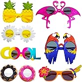 Poptrend 7 Pack Luau Party Glasses,Hawaiian Funny Glasses for Summer Party Supplies,Kids,Teens,Adults Beach Party Favors
