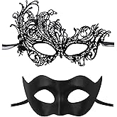 IncreDecor Masquerade Mask for Couples Women Men Venetian Lace Mask Set, Specially for Halloween Costume, Mardi Gras (Angel)