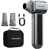 WOLFBOX MF400 Electric Air Duster, Handheld Turbo Jet Blower for PC &amp; Car | Lightweight Design, Brushless Motor, High-Velocity Airflow, 3 Speed Modes, For Patio, Garage &amp; Car Detailing, Hard Case