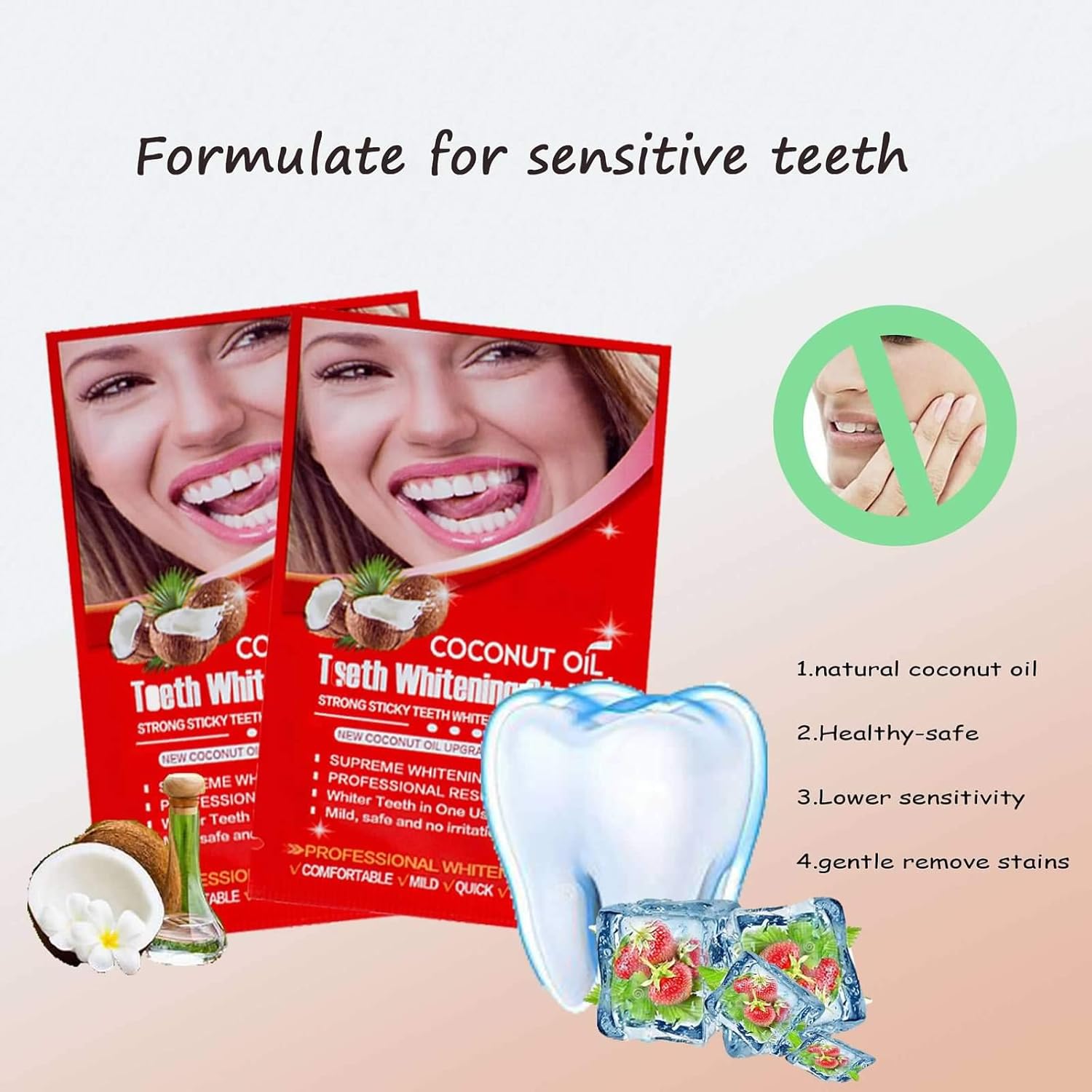 Senyum Teeth Whitening Strips 14 Treatments Dentist for Sensitive Teeth, Whitener Strips (14 for Upper 14 for Lower）: Health & Personal Care
