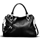 S-ZONE Women's Vintage Genuine Leather Handbag Shoulder Bag Satchel Tote Bag Purse Crossbody Bag