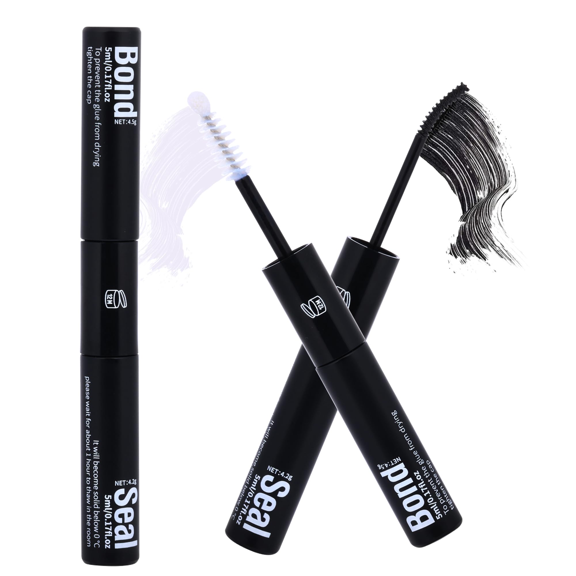 Photo 1 of Lash Glue Waterproof Eyelash Glue Strong Hold Lash Cluster Glues 2 in 1 Lash Bond and Seal for Lash Extension Long-Lasting Eyelash Adhesives DIY Lashes at Home by zanlufly