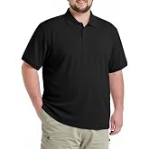 COOFANDY Men's Big and Tall Polo Shirt Short Sleeve Cotton Pique Golf Shirt | Collared Polo, 2 Button Shirt, Breathable, Oversized, Casual, Work, Office, Outdoor Shirt for Men