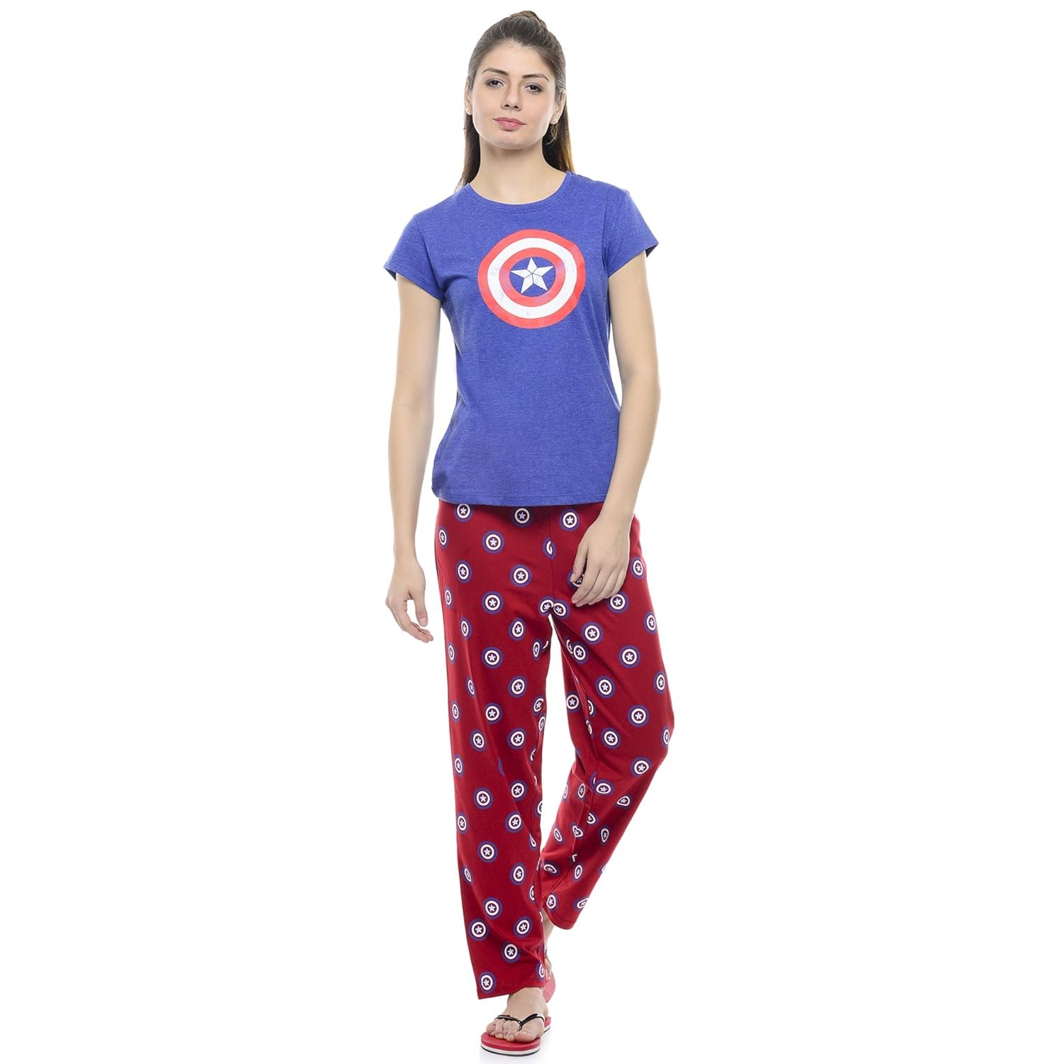 captain america women's cotton pyjama set