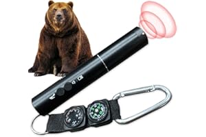 SOWANO 120dB Electronic Air Horn with Light, Compass & Thermometer- Bear Horn to Scare Bears - Self Defense for Hiking, USB charging