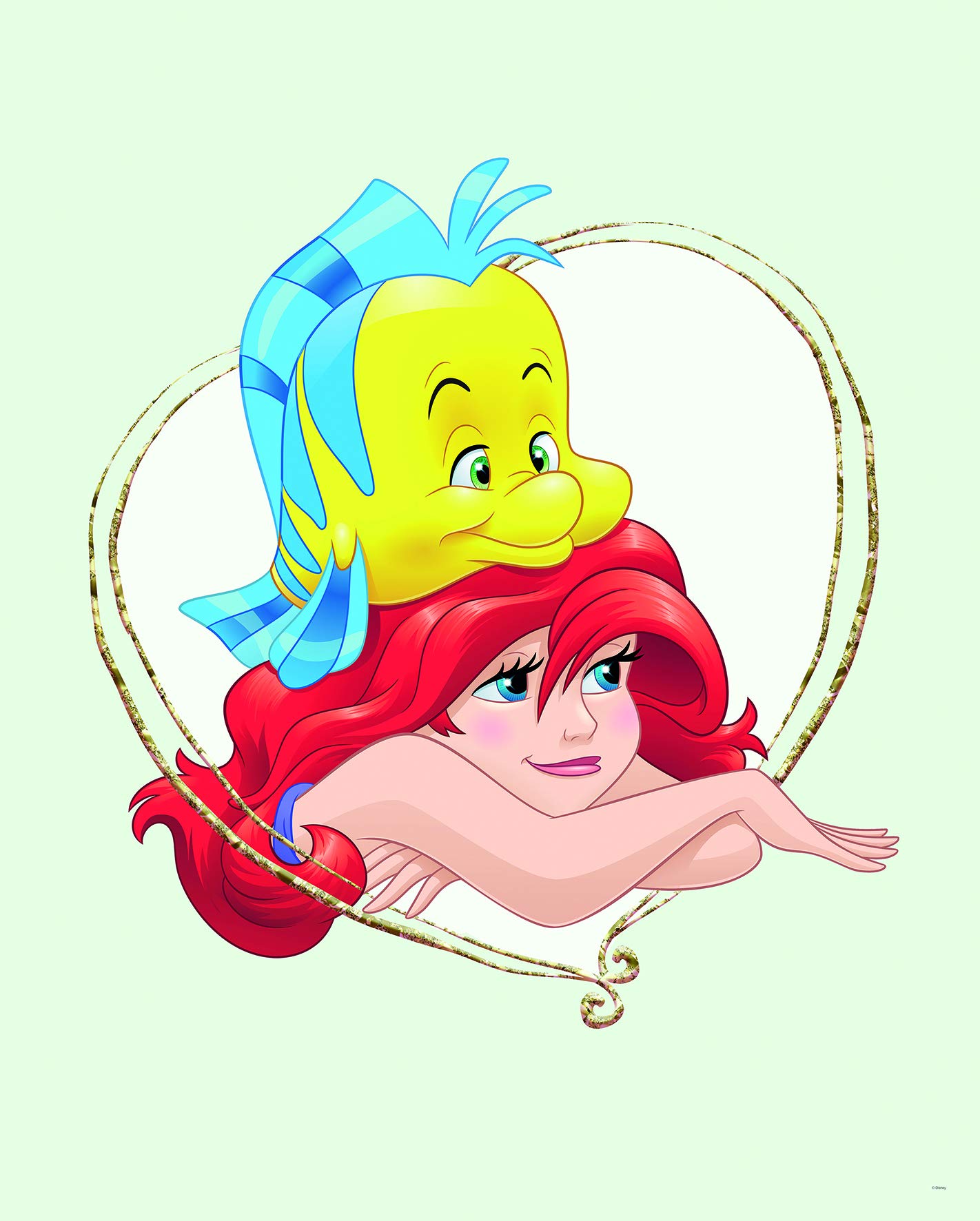 Komar Disney Wall Picture Ariel & Fabius | Children's Room Decoration Art Print | Without Frame | WB080-40x50 | Size: 40 x 50 cm (Width x Height)