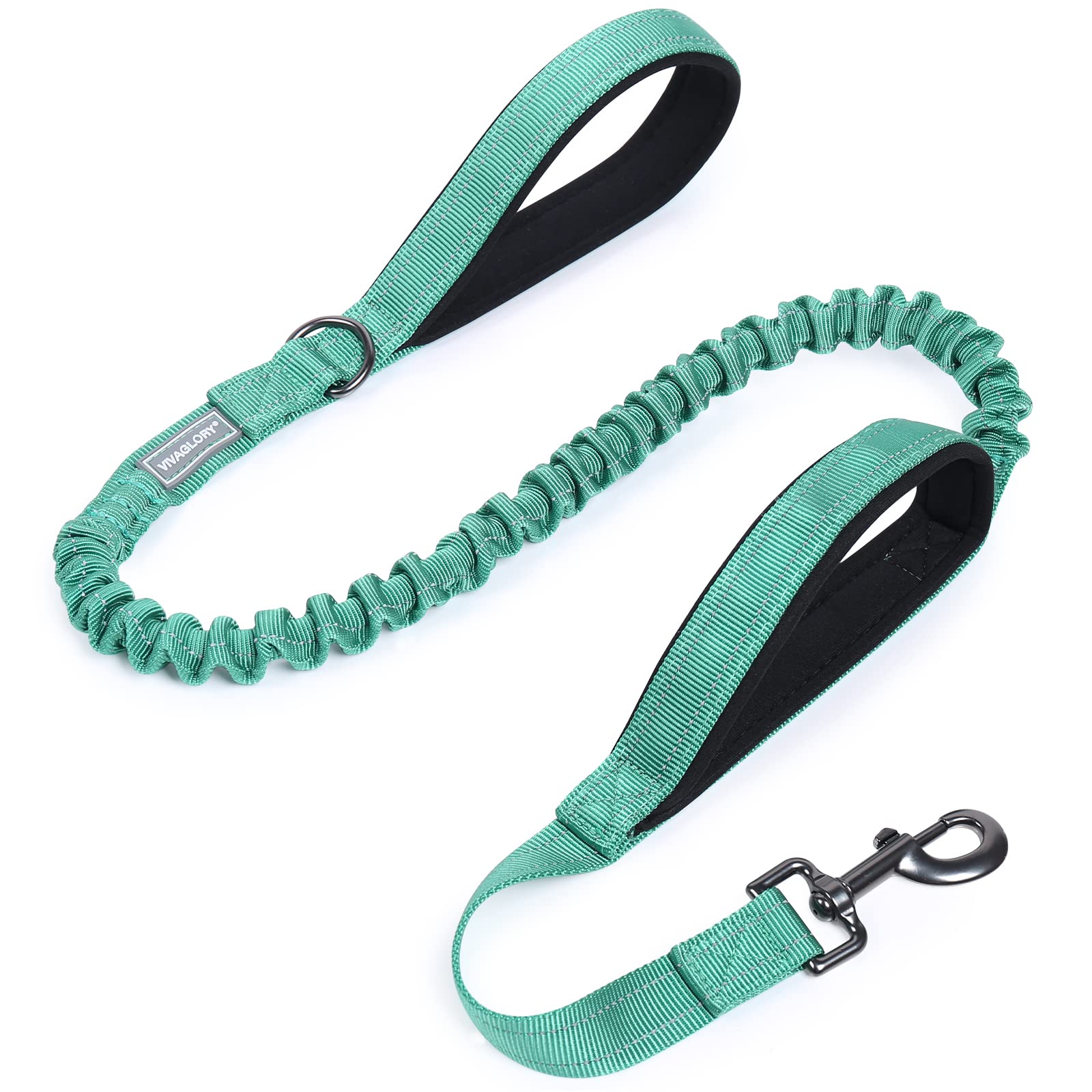 VIVAGLORY Dog Lead Pullsafe Bungee Dog Lead, Leash with 2 Padded Handle & Double Handle for Training & Walking, Bungee Anti Pull for Pet That Pull, 1.2m x 2.5cm, Turquoise