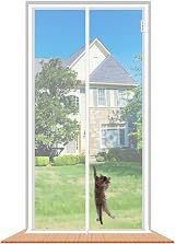LAIJIANG Reinforced Cat Screen Door 110x220cm Scratch Proof Mesh with Zipper