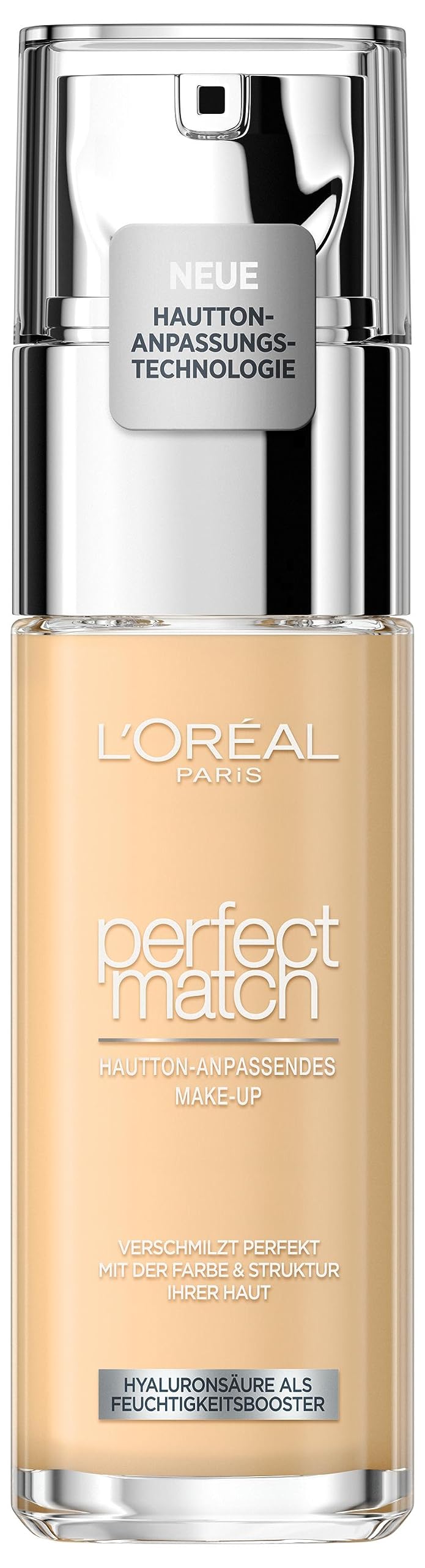 L'Oréal Paris Perfect Match Make-Up, Liquid Foundation with Hyaluronic and Aloe Vera, No. 1.N Ivoire/Ivory, 30 ml
