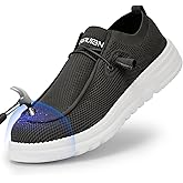 Furuian Steel Toe Shoes for Men Low-top Safety Work Shoes for Men Lightweight Steel Toe Sneakers Comfortable Canvas Work Loafers Zapatos De Trabajo para Hombres