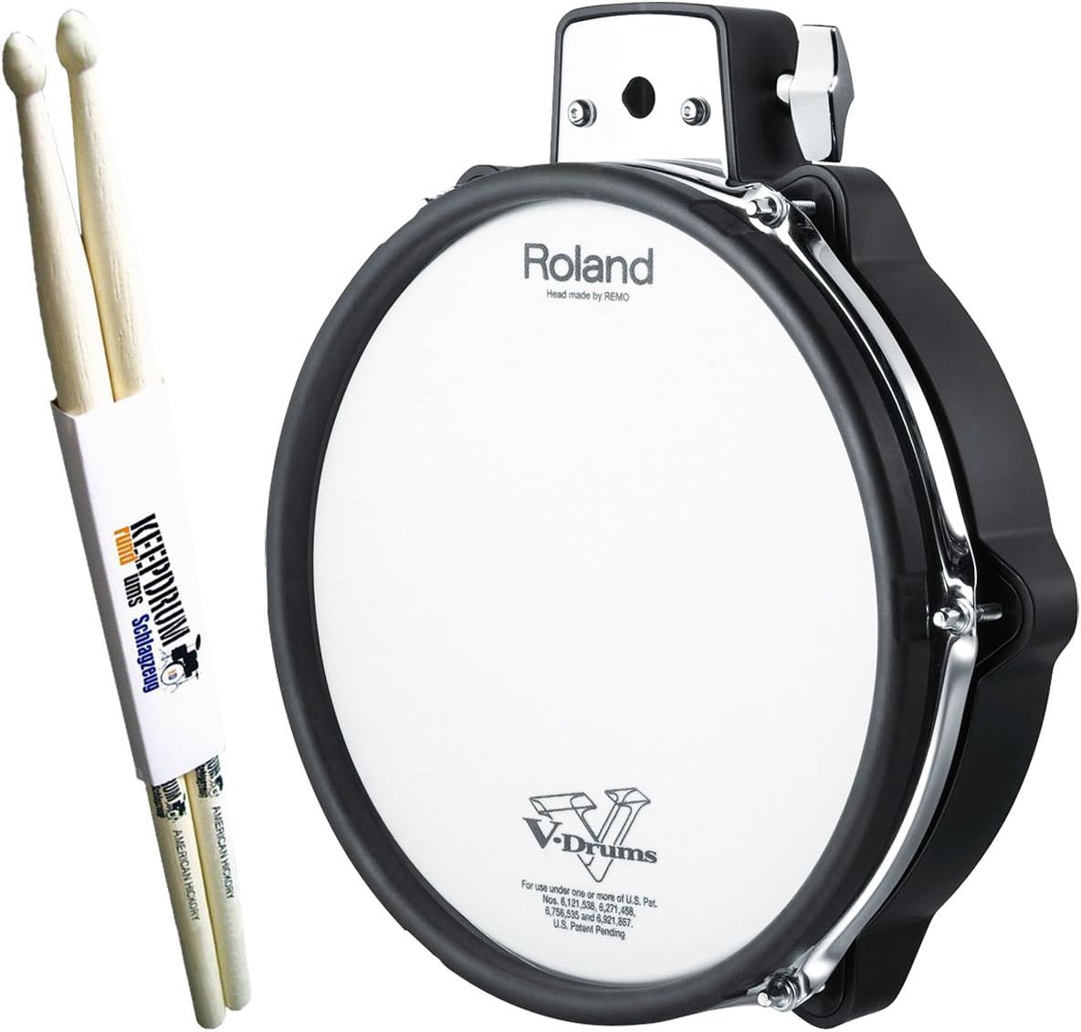 'Roland PDX 100 V Drum Mesh Pad 10 Plus Keepdrum Drumsticks