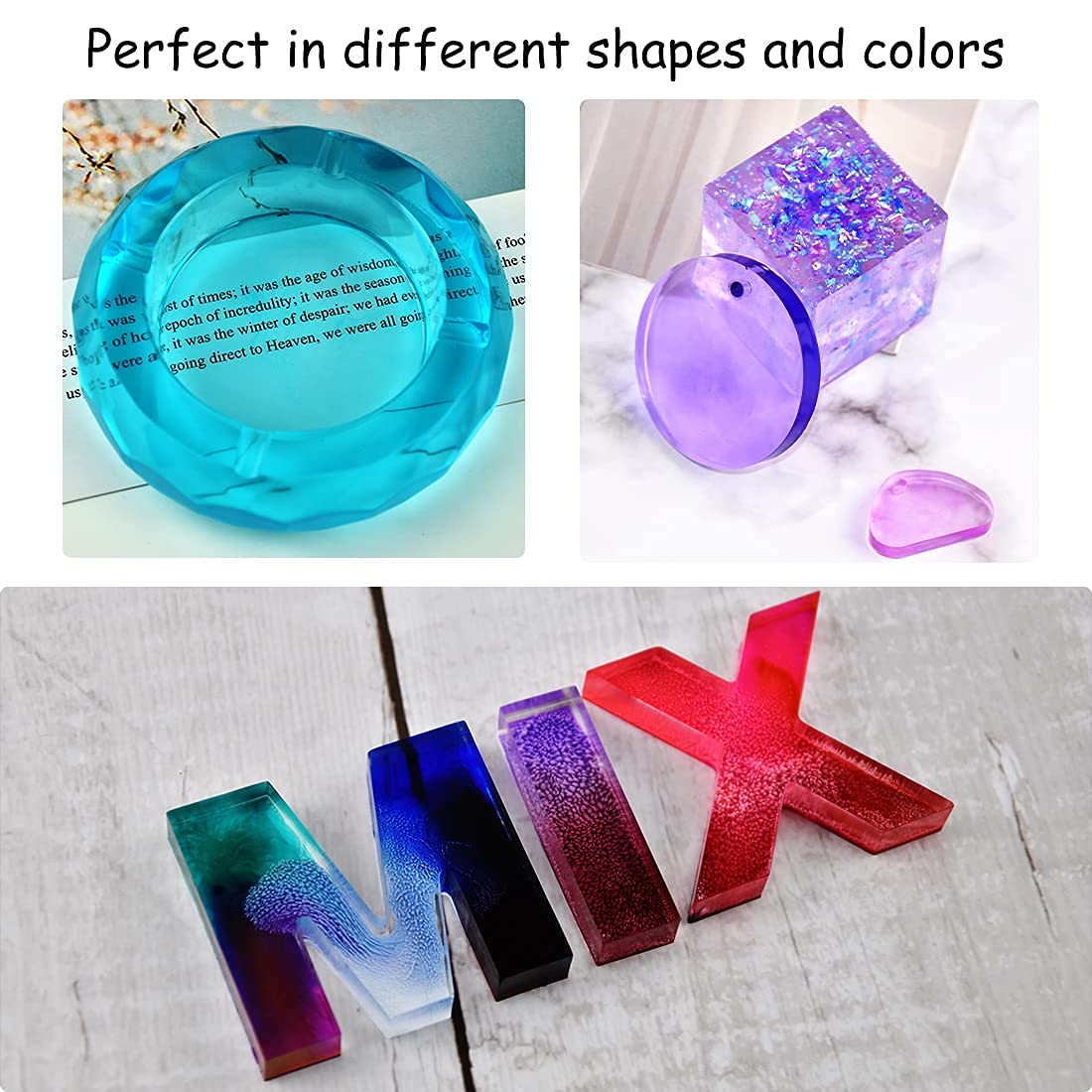 FanAut 18.5 Ounce Epoxy Resin Crystal Clear for Art, Crafts, Tumblers, Casting and Jewelry Making with 2 Droppers, 2 Sticks,2 Pair Gloves and 1 Pack of Resin Glitter: Industrial & Scientific