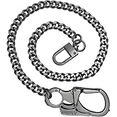 Ahiller Anti-Theft Wallet Chain Security Key Chain for Men | Window Breaker Tool, Dual Lock Carabiner, Stainless Steel Chain, Ideal for Cycling, Travel, Everyday Use with Sleek Outfits