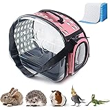 Guinea Pig Carrier Hamster Carrier Portable Breathable Rabbit Carrier Transparent Carrier Bag for Bunny Hedgehog Marten Small