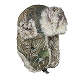 CTM Men's Camo Winter Aviator Hat with Ear