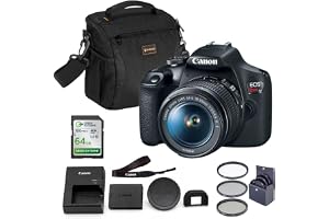 Canon EOS Rebel T7 DSLR Camera with EF-S 18-55mm Lens Bundle, Slinger Shoulder Bag, 64GB Memory Card and 58mm Filter Kit, Beginner Photography Kit