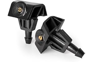 Click&Fit Windshield Washer Nozzles compatible with Nissan Rogue 2008-2021, Murano Z51 2007-2016, LEAF 2010-2024, Juke Note – Wiper water spray jets replaces 289323JA0A, 289314BA0A (Adjustable 2-pcs)