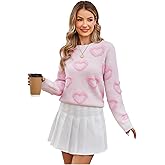 RoseSeek Women's 3D Floral Appliques Crewneck Sweaters Long Sleeve Drop Shoulder Pullovers Elegant Knit Tops
