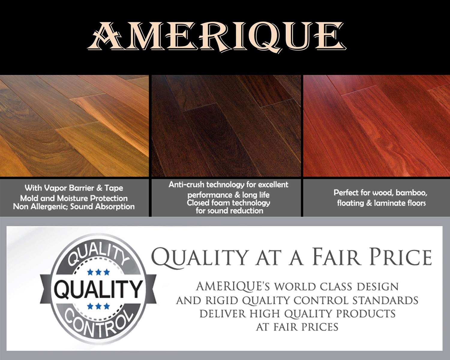 800 Sqft Amerique Premium Floor Underlayment Padding With Moisture Barrier Tape 3 In 1 Heavy Duty Blue Foam 2mm Chrome Silver 800 Sf Total Bundle