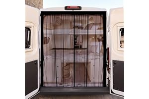 ZATOOTO Van Bug Screen Curtain Magnetic Rear Door Screen for Camping, RV Door Bug Net Center Magstripe Closure Universal for Mercedes Sprinter Ford Transit RAM Promaster Campervans, 65"(H) x 65"(W)