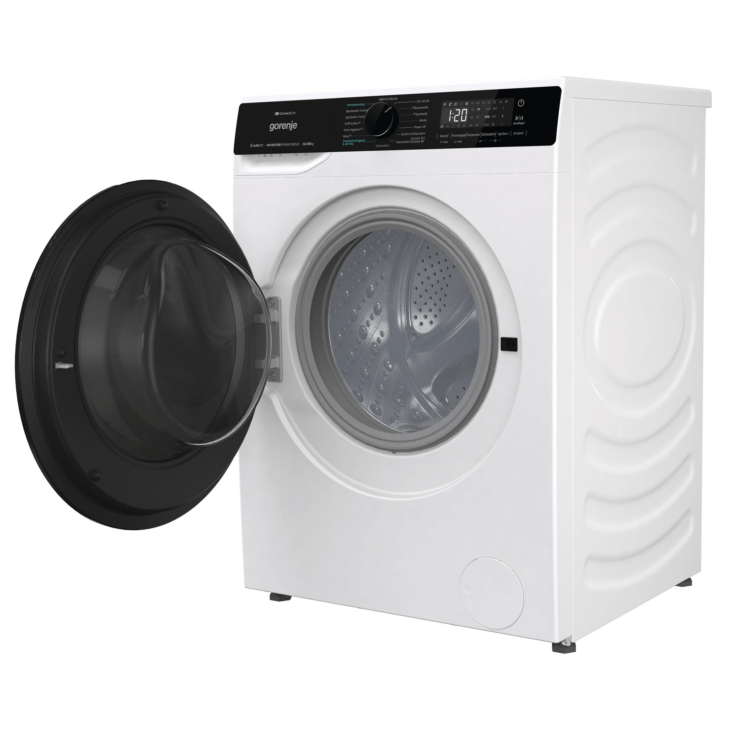 Gorenje WD2PA1X64ADW, DE Waschtrockner, Connect Life, 16 Programme, 10,5 KG, 54 Liter, 1400 U, min, Total AquaStop, AirDry, Inverter PowerDrive Motor, AllergySteam, Wash&Dry 60', A-20% 4