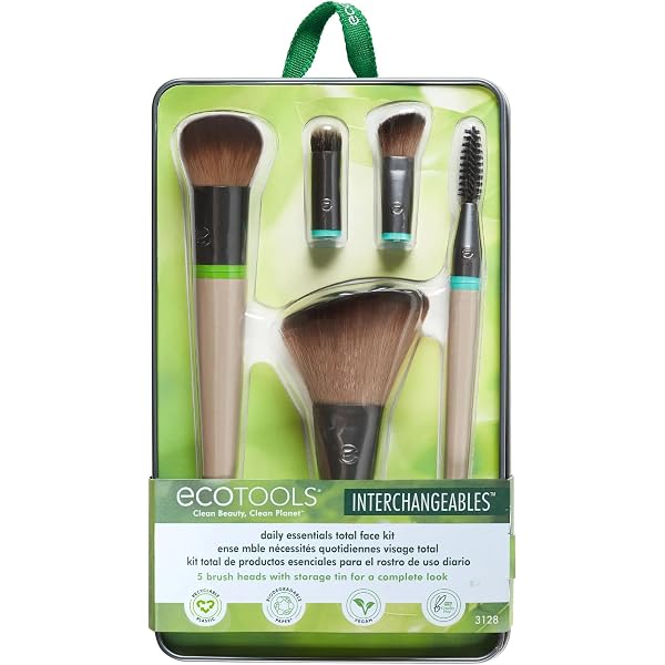 EcoTools Starry Glow Make-up-Pinsel-Set – 6-teilig, Limitierte Edition, Bambus, Vegan