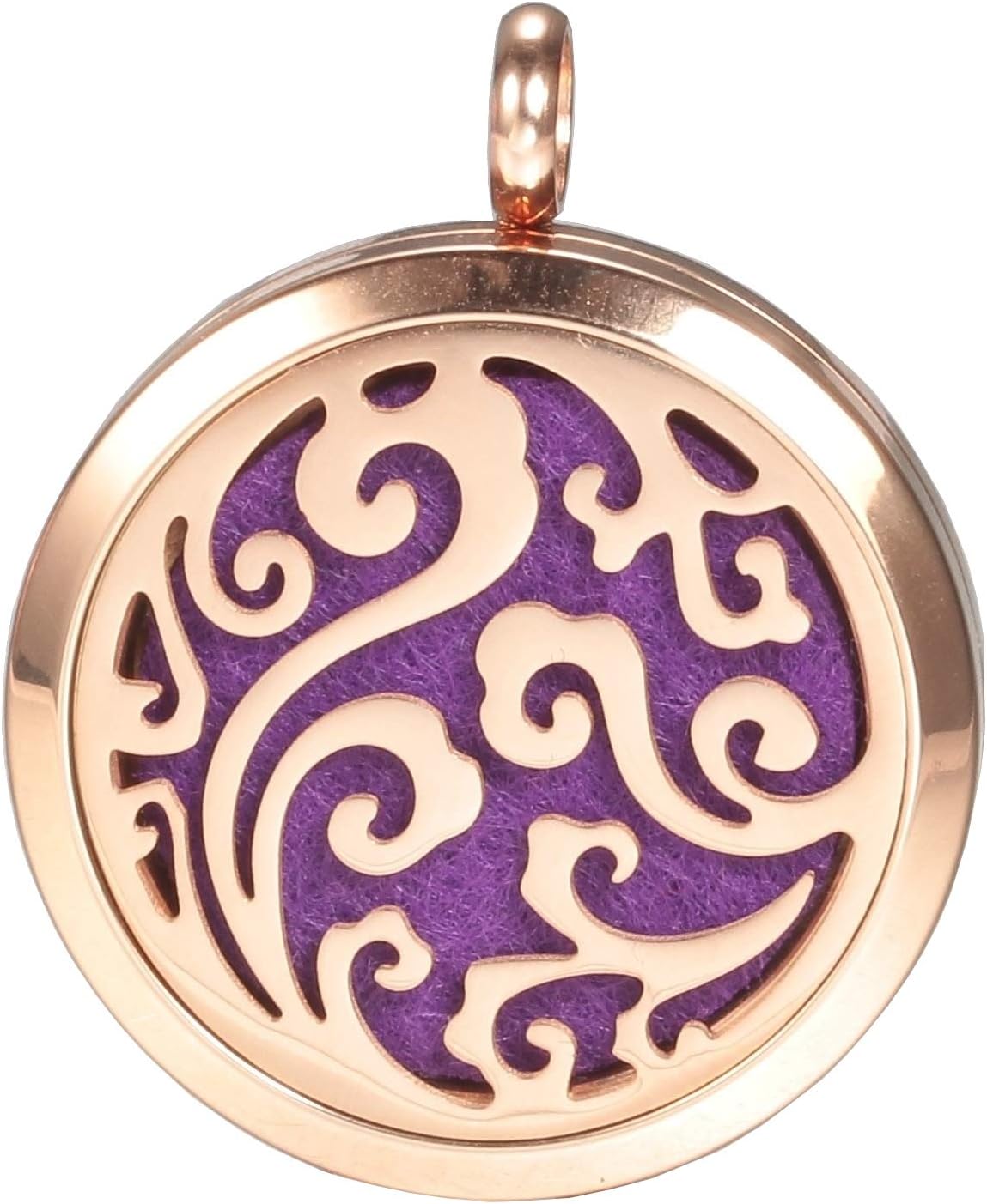Chenier Aromatherapy Essential Oil Diffuser Sky Necklace, Stainless Steel Pendant, Rose Gold Gift Jewelry