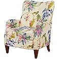 Jennifer Taylor Home Paradise Upholstered Arm Chair, Off-White/Floral Printed On Cotton