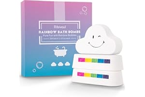 SOMALL Bath Bombs Gift Set, Ribivaul Rainbow Bath Bombs XXXL Size 6.5 oz ×3 Handmade Bath Bombs with Natural Ingredients, Bath Bomb for Kids with Colorful Bubbles, Great Gift Idea for Halloween, Christmas