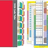 Upgraded Index Tabs for 2026 National Electrical Code (NEC), 150 Color-Coded & Laminated Index Tabs, with Ohm's Law Stickers, Wire Chart & Page Numbers Sheet (Book not Included)