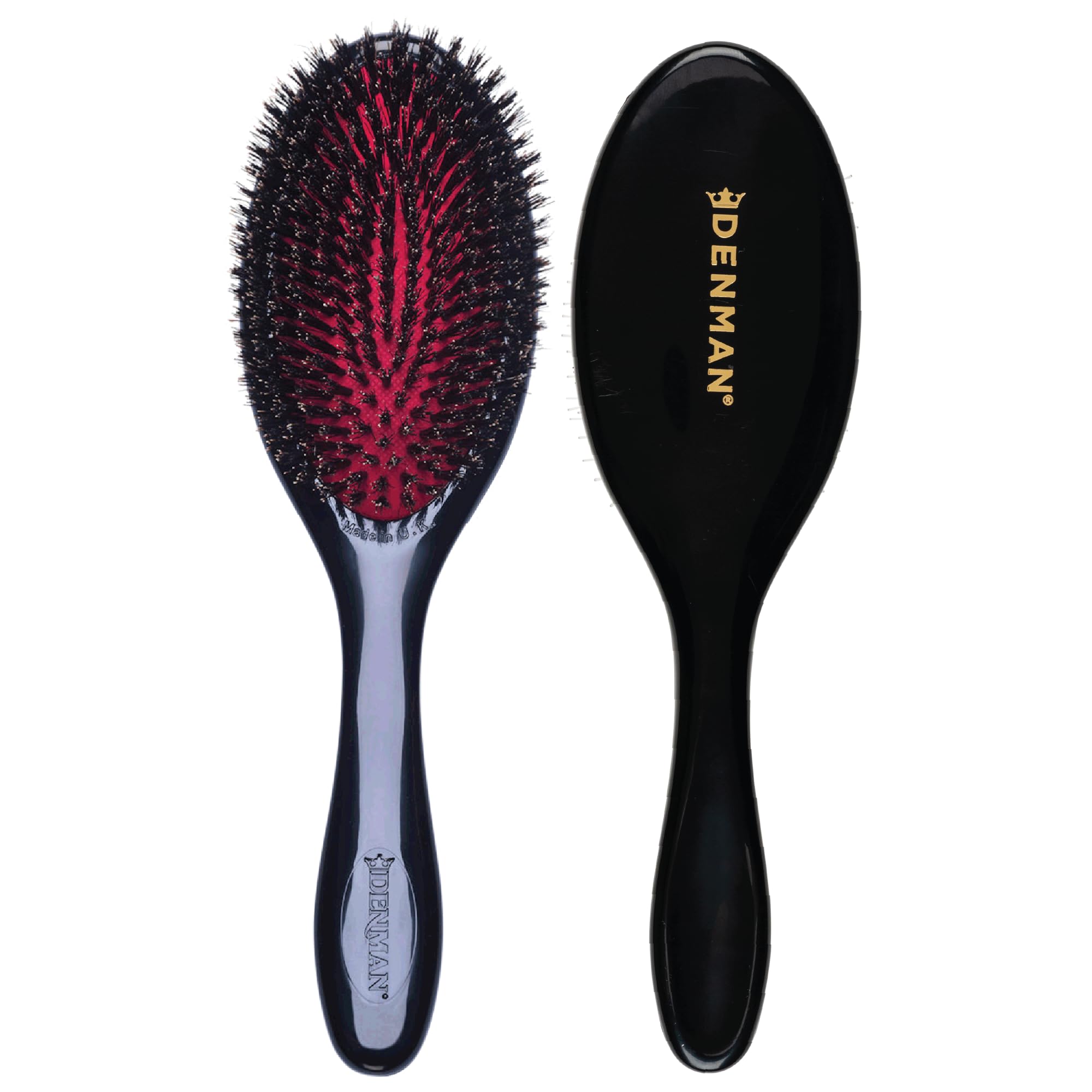 Denman D82 MED CUSHION BRUSH BLK, Black, 1 Count (Pack of 1)