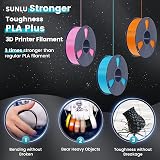 SUNLU PLA Plus Filament 1.75mm Black Toughness 1KG Spool Dimensional Accuracy view 3