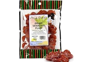 ASIA TRANS & CO. Crack Seed Dried Seedless Plum | Asian Style Preserved Plums | Sweet and Tangy 8.5 oz