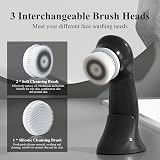 TOUCHBeauty Men's Facial Cleansing Brush Electric Face Wash w/ Stand 3 Heads 2 view 4