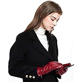 ZLUXURQ Womens Soft Genuine Lambskin Leather Touchscreen Winter Driving Gloves Cashmere Lined
