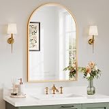 Dripex Gold Arched Mirror 50x75cm Wall Mounted or Leaning