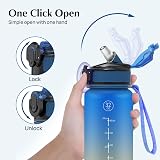 EYQ 1L Water Bottle with Straw Time Marker Tritan BPA-Free Leak-Proof view 4