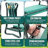 Crystals Heavy Duty Portable Garden Kneeler Stool with Tool Bag view 3