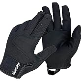 eLusefor Natural Tactile Shooting Glove: Seamless Wrap-Fingers Design,360°Touchscreen Freedom,Customizable Badge|Tactical,Police,Patrol,Law Enforcement Gloves for Men