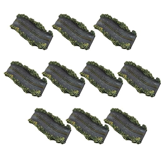 Electomania 10 pcs Miniature Dollhouse Bonsai Fairy Garden Landscape Asphalt Road Decor