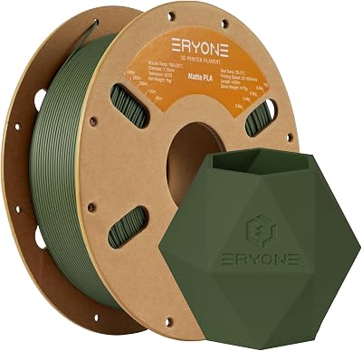 ERYONE Matte PLA Filament 1.75mm 1kg Matte Olive Green 0.03mm Tolerance