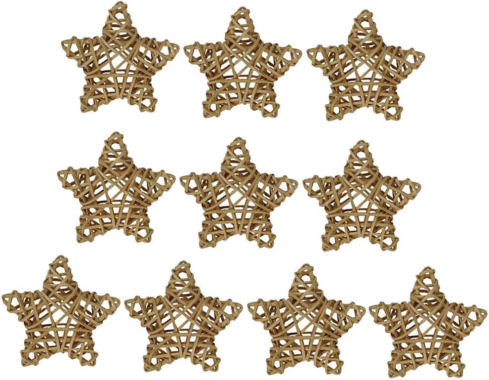 10 Pack Large Natural Star Wicker Rattan Balls Decorative Balls