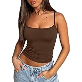 NODHUT Women's Tank Tops Sexy Slim Fit Spaghetti Strap Tank Top Cute Summer Square Neck Workout Camisole Tops