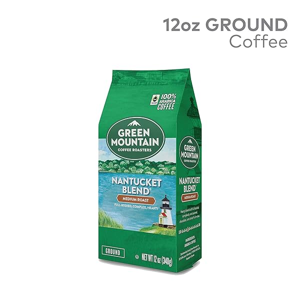 GREEN MOUNTAIN COFFEE ROASTERS, NANTUCKET BLEND, FAIR TRADE CERTIFIED, GROUND COFFEE, MEDIUM ROAST, BAGGED 12OZ.