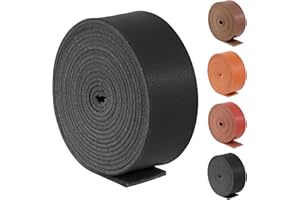 Swpeet Black 1 Inch Wide 80 Inches Leather Strap, Single Sided Full Grain Leather Strips Cord String, Long Flat Leather Belt 