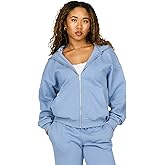 Forever 21 womens Full Zip Front Sweatshirt With Drawstring Hood