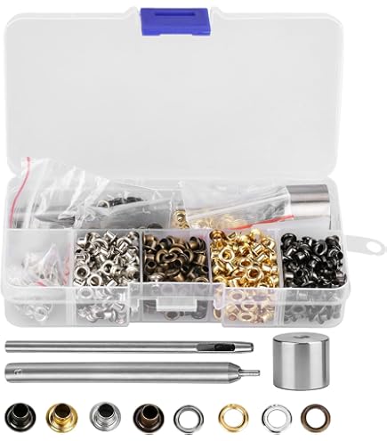 PATIKIL 150-Pack 2.8mm Metal Eyelets & Grommets Kit – Bronze, For Fabric, Leather, Shoes & DIY Projects