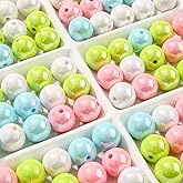 ANCADN 16mm Acrylic Beads 100pcs Chunk Bubblegum Bead Beads for Pens for Necklace Jewelry Bracelets DIY Crafts Making (greenpink)
